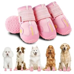 Large Pink Dog Boots by HCPET